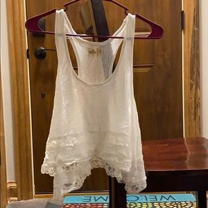 White Hollister crop top